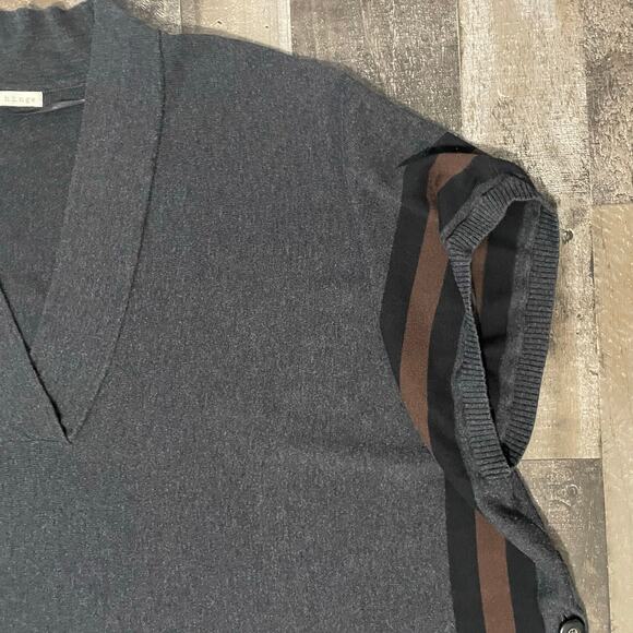 Hinge | Nordstrom Poncho Sweater Oversized V-Neck Boho Top Charcoal Brown XS / S - Picture 12 of 16